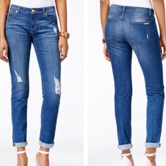 MICHAEL Michael Kors Denim - Michael Kors Ripped Boyfriend Jeans